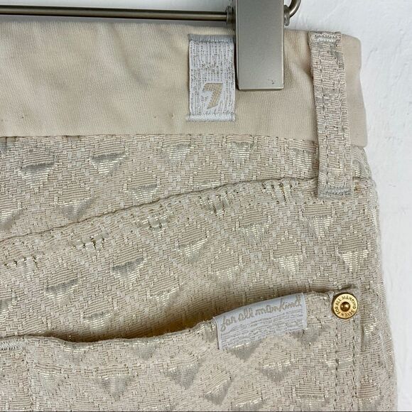 7 For All Mankind Gwenevere Cream Gold Skinny Jeans 26 - Picture 5 of 7